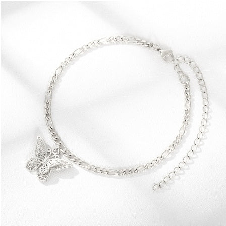 Hot Style Stainless Steel Butterfly Bracelet 18K Gold Bohemian Couple Jewelry Butterfly Pendant Bracelet